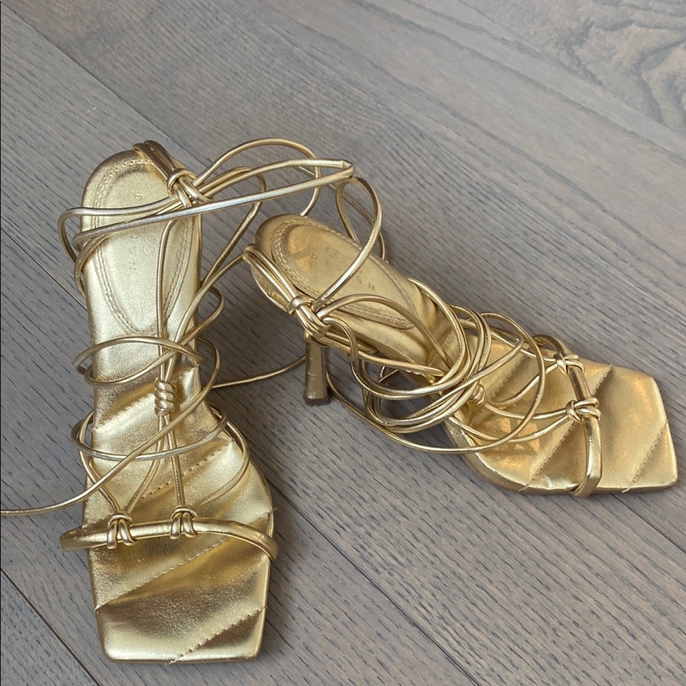 ASOS Gold lace-up heels - wedding/event